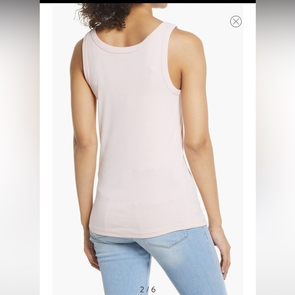 NWT Caslon Pink Cotton Tank Top - Picture 2 of 6